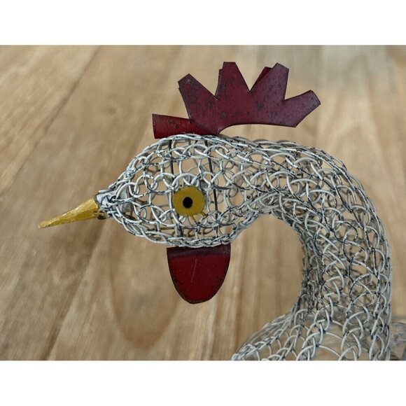 White Wire Chicken Egg Gathering Basket Vintage Antique Rustic Farmhouse 1920s - Picture 5 of 5